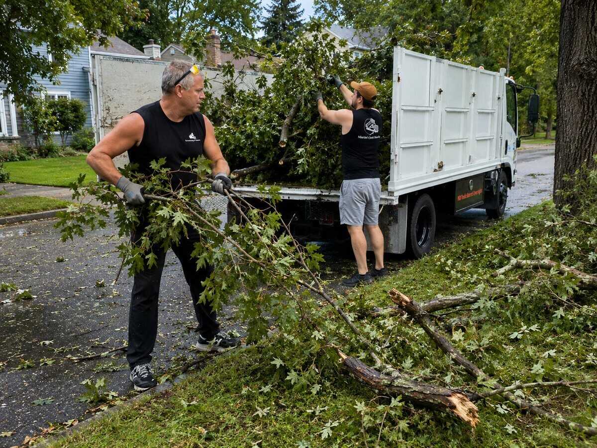 Yard debris and brush hauled away